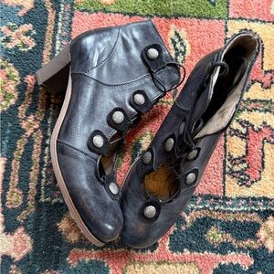 DKODE black leather lace up steampunk cosplay boots sz 39 / 8.5